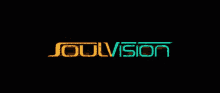 a neon sign that reads soulvision on a dark background