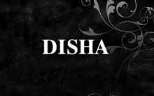 a black background with swirls and the name disha