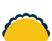 an illustration of a taco with a blue border