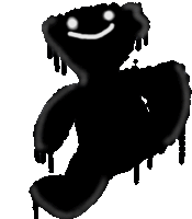 a black and white drawing of a ghost with a smiley face .