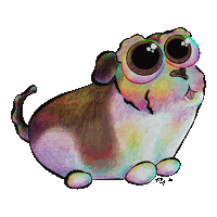 a drawing of a pug dog with big eyes and the year 2013 on the bottom right