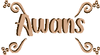 a logo for awans with swirls and a white background