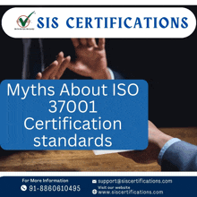 an advertisement for sis certifications with a picture of a hand refusing a piece of paper