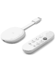 a google chromecast with a remote control attached to it .