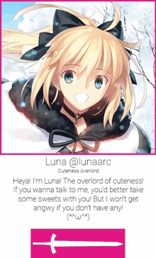 a picture of a girl with the name luna @ lunaarc