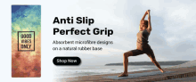 an ad for anti slip perfect grip absorbent microfibre designs