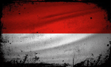 the flag of indonesia is waving in the wind with a black frame .