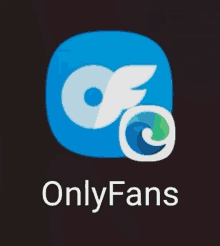 a blue icon with a white wing and the words onlyfans