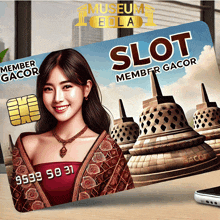 a credit card that says slot member gacor with a woman on it