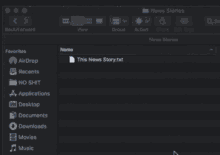 a screenshot of a computer screen showing a file called this news story.txt