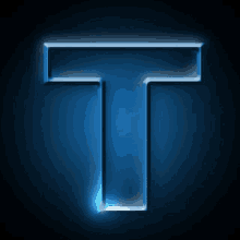 the letter t is glowing in the dark