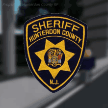 a patch that says sheriff hunterdon county n.j.