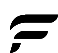 the letter f is shown in a black and white logo