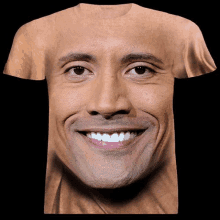 a t-shirt with the face of a smiling man on it