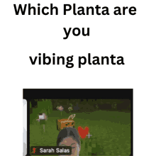 a screenshot of a video game with the words " which planta are you vibing planta " at the top