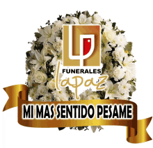 a logo for funerales lapaz shows a wreath of flowers