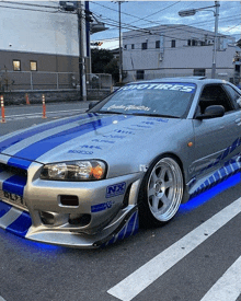 a car with the word tires on the hood