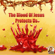 a poster that says the blood of jesus protects us on it