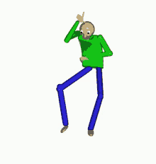 a 3d rendering of a cartoon character with long legs and arms standing on a white background .