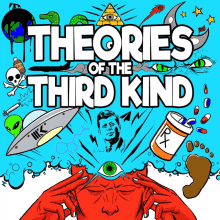 a poster for theories of the third kind shows a man with an eye on his forehead