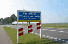 a blue sign that says westerhaar vriezenveensewijk