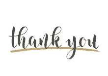 the word thank you is written in black and gold with a brush stroke .