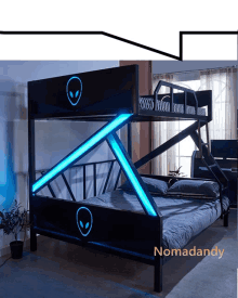 a bunk bed with the word nomadanny on the bottom right corner