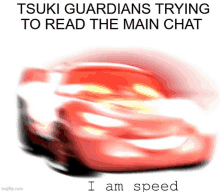 a picture of a red car that says tsuki guardians trying to read the main chat