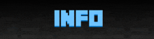 a black background with the word info in blue letters