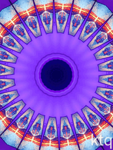 a purple kaleidoscope with the word ktq on the bottom right