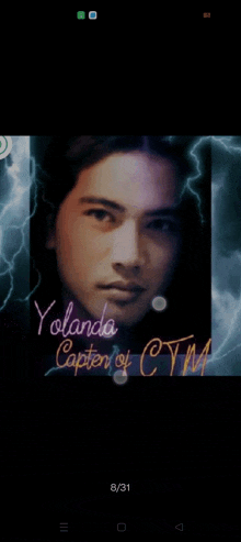 a phone screen shows a picture of a man named yolanda capten of ctm