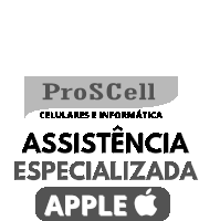 a black and white logo for proscell celulares e informática