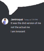 a screenshot of a message from jamiroquai today at 7:19 pm