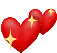 a couple of red hearts with yellow stars on them