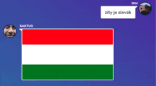 a purple background with a red white and green flag and a man named kaktus