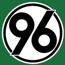 a black and white circle with the number 96 inside