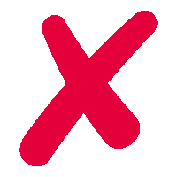 a red cross on a white background with a red x in the middle