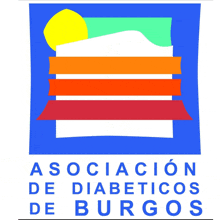 a logo for asociacion de diabeticos de burgos with a stack of books