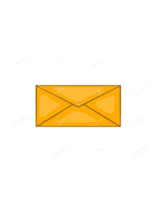 a yellow envelope icon in cartoon style on a white background