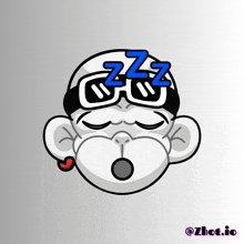 a cartoon of a monkey with glasses and zzz written on his head