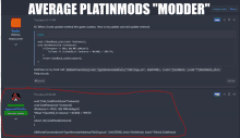 a screenshot of a forum with average platinmods modder written on it