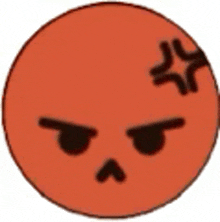 a cartoon angry face with a star on its forehead .