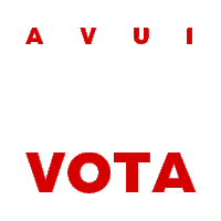 a white background with red letters that says vota