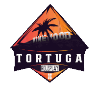 a logo for tortuga roleplay with a palm tree and vinewood