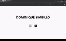 a computer screen shows a website for dominique simbillo , a developer .