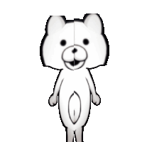 a black and white drawing of a teddy bear with two faces