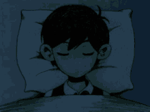 a black and white drawing of a boy sleeping with his eyes closed