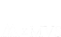 a white logo that says m x mvs on it