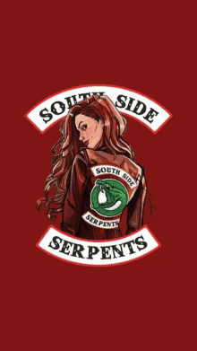 a drawing of a girl with the words south side serpents on the bottom