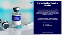 a bottle of varicella vaccine next to a syringe on a table